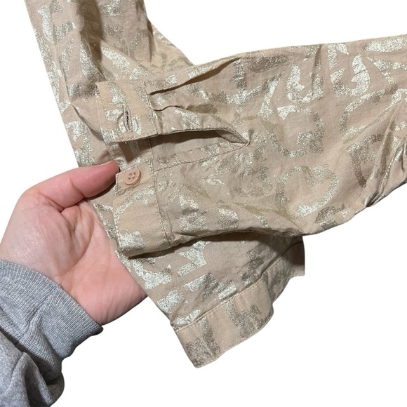 Soft Surroundings Shimmering Tan Long Sleeve Dress 12P - Picture 2 of 10